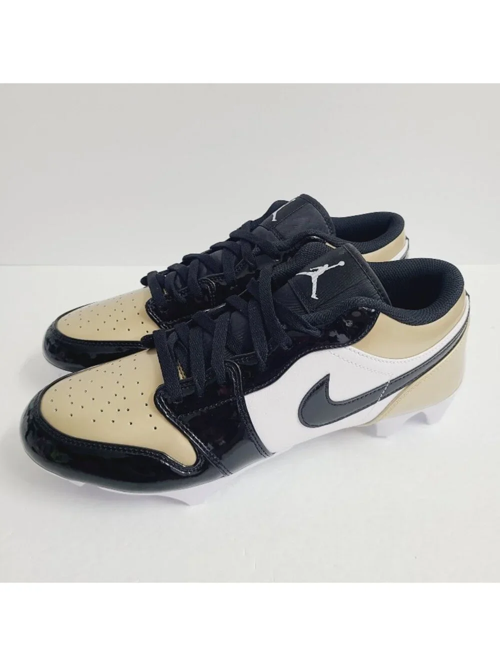 NEW Nike Air Jordan 1 Low TD Football Cleats FJ6245-701 Size 11.5 White Gold #1